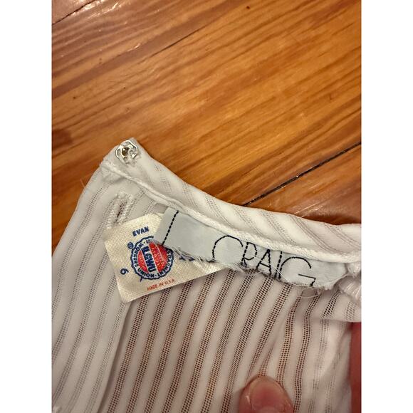 Vintage Sheer Peter Pan Collar Bow Tie Lace-Trimmed Blouse, Button up back Sz 6 - Picture 5 of 7